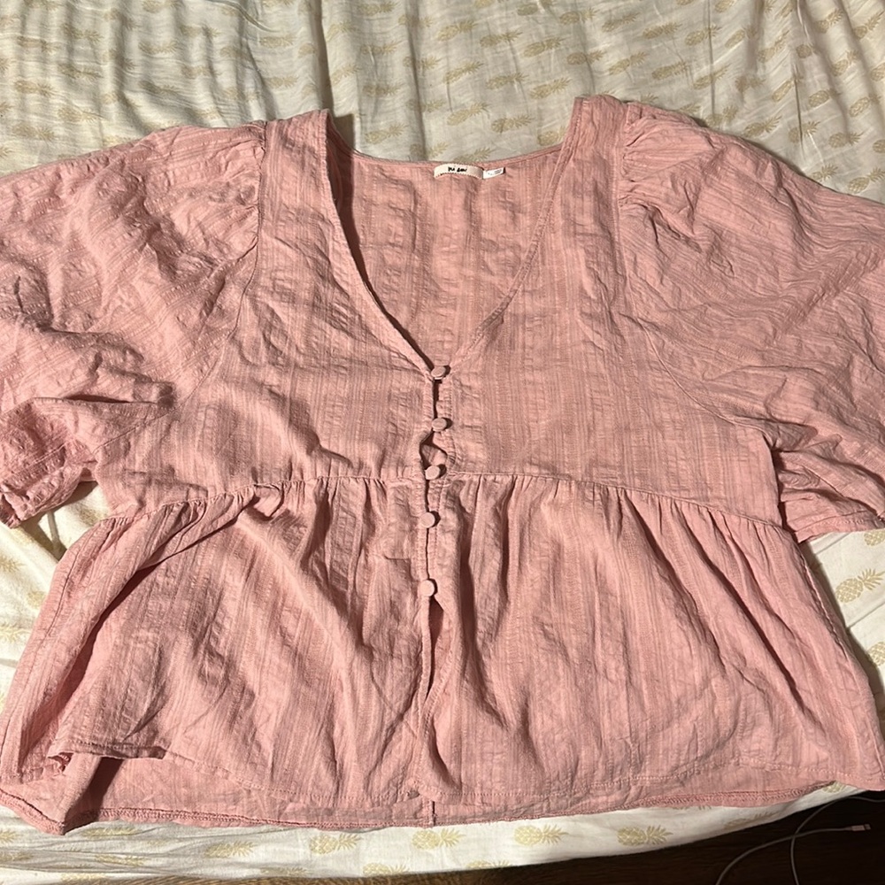 Dusty pink short sleeve blouse